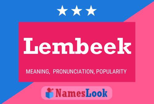 Lembeek Name Poster