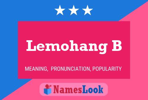 Lemohang B Name Poster