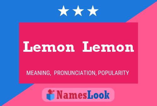 Lemon  Lemon Name Poster