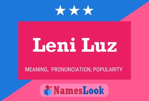 Leni Luz Name Poster