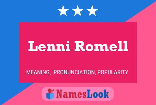 Lenni Romell Name Poster