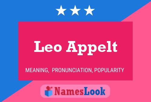 Leo Appelt Name Poster