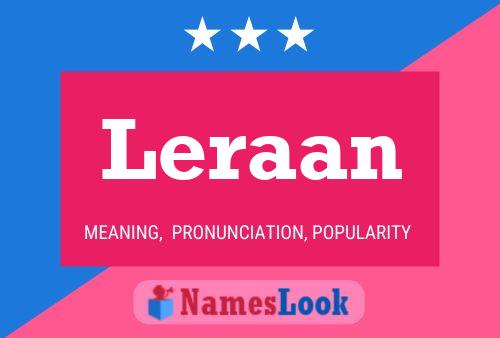 Leraan Name Poster