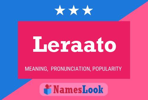 Leraato Name Poster