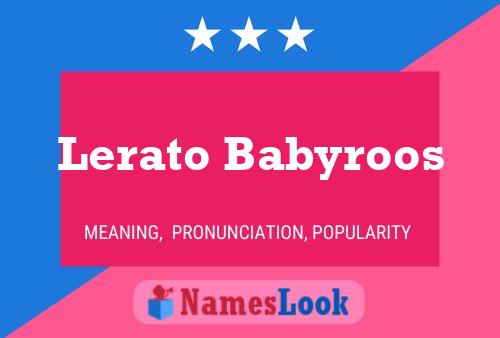 Lerato Babyroos Name Poster