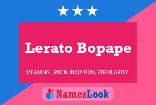 Lerato Bopape Name Poster