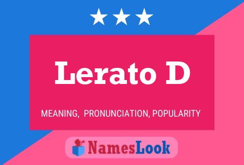 Lerato D Name Poster