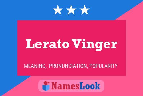 Lerato Vinger Name Poster