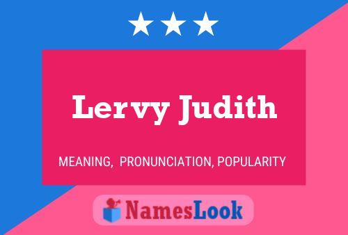 Lervy Judith Name Poster