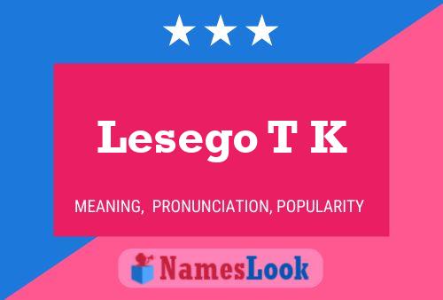 Lesego T K Name Poster