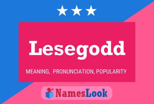 Lesegodd Name Poster