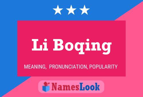 Li Boqing Name Poster