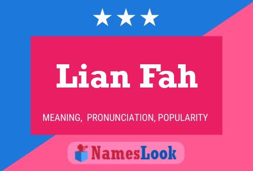 Lian Fah Name Poster