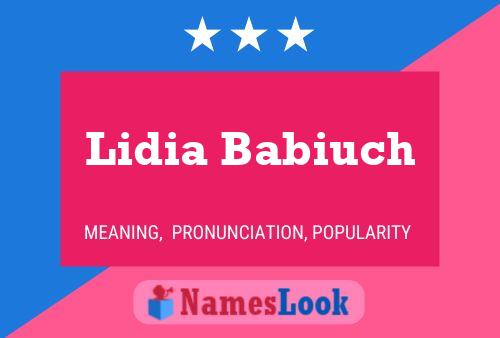 Lidia Babiuch Name Poster