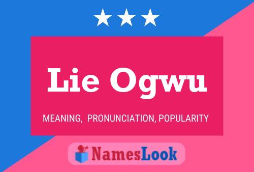 Lie Ogwu Name Poster