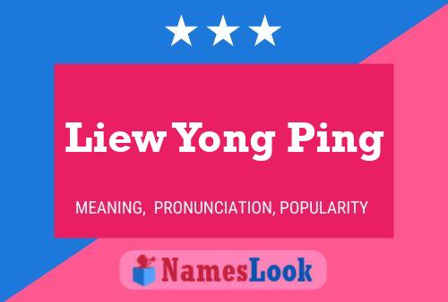 Liew Yong Ping Name Poster