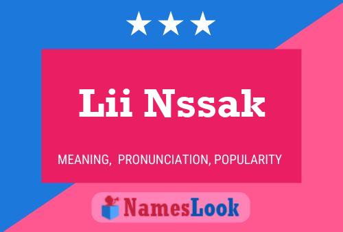 Lii Nssak Name Poster