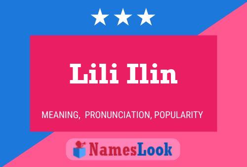 Lili Ilin Name Poster