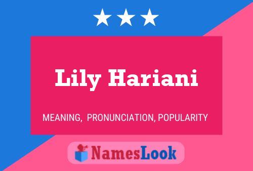 Lily Hariani Name Poster