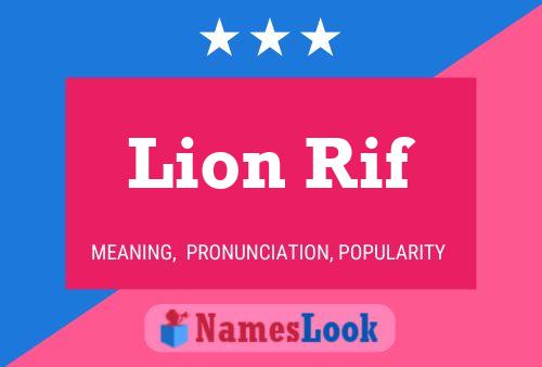 Lion Rif Name Poster