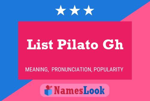 List Pilato Gh Name Poster