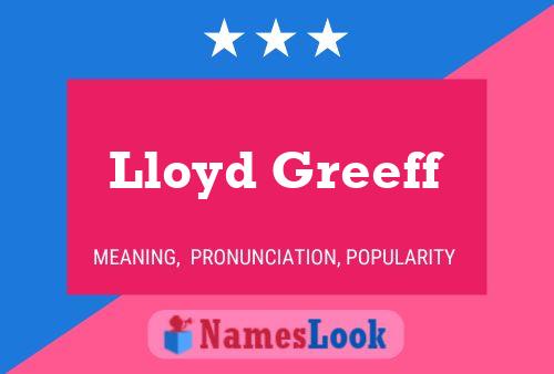 Lloyd Greeff Name Poster