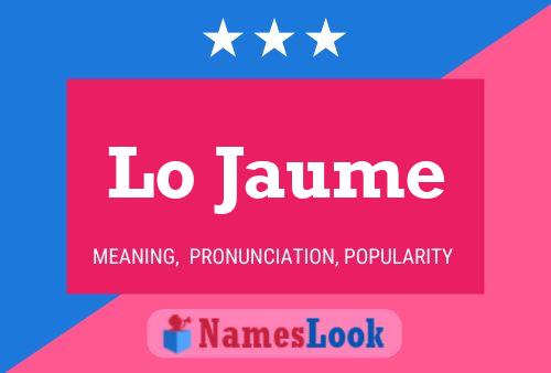 Lo Jaume Name Poster