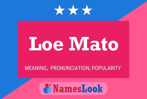 Loe Mato Name Poster