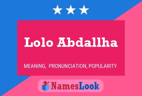 Lolo Abdallha Name Poster