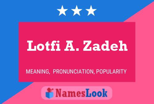 Lotfi A. Zadeh Name Poster