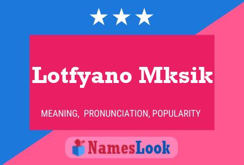 Lotfyano Mksik Name Poster