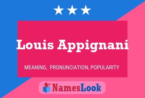 Louis Appignani Name Poster