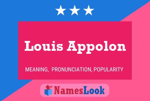 Louis Appolon Name Poster