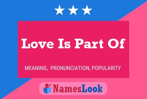 Love Is Part Of Name Poster