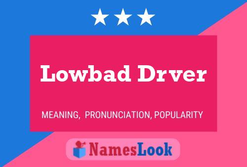 Lowbad Drver Name Poster