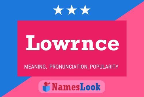 Lowrnce Name Poster