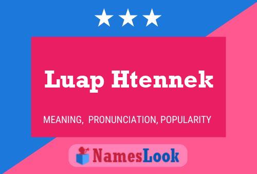 Luap Htennek Name Poster