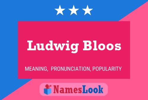 Ludwig Bloos Name Poster