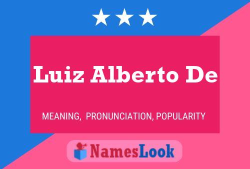 Luiz Alberto De Name Poster