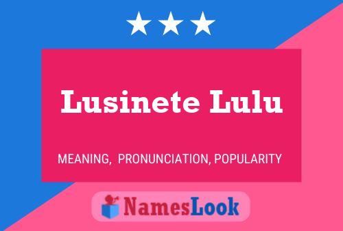 Lusinete Lulu Name Poster