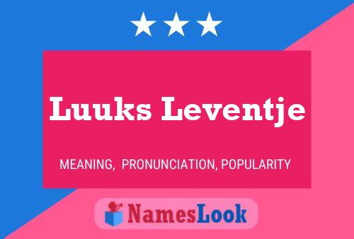 Luuks Leventje Name Poster