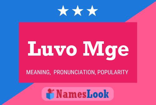 Luvo Mge Name Poster