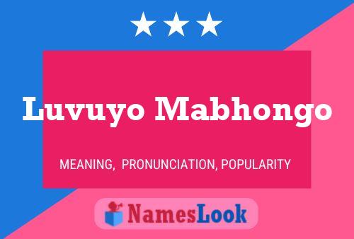 Luvuyo Mabhongo Name Poster