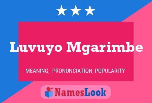 Luvuyo Mgarimbe Name Poster