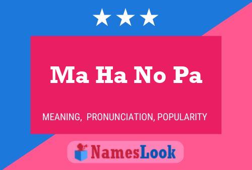 Ma Ha No Pa Name Poster