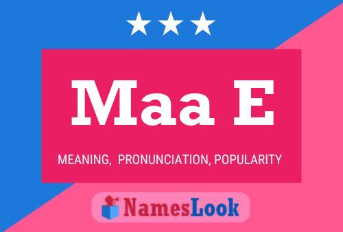 Maa E Name Poster