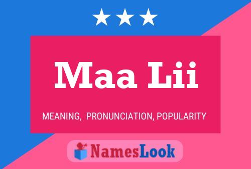 Maa Lii Name Poster