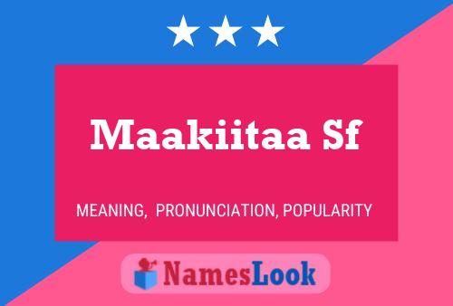 Maakiitaa Sf Name Poster