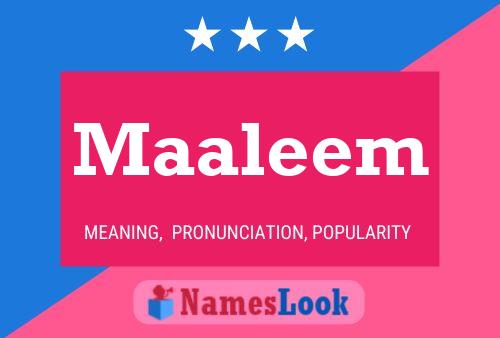 Maaleem Name Poster