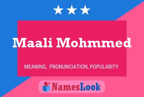 Maali Mohmmed Name Poster